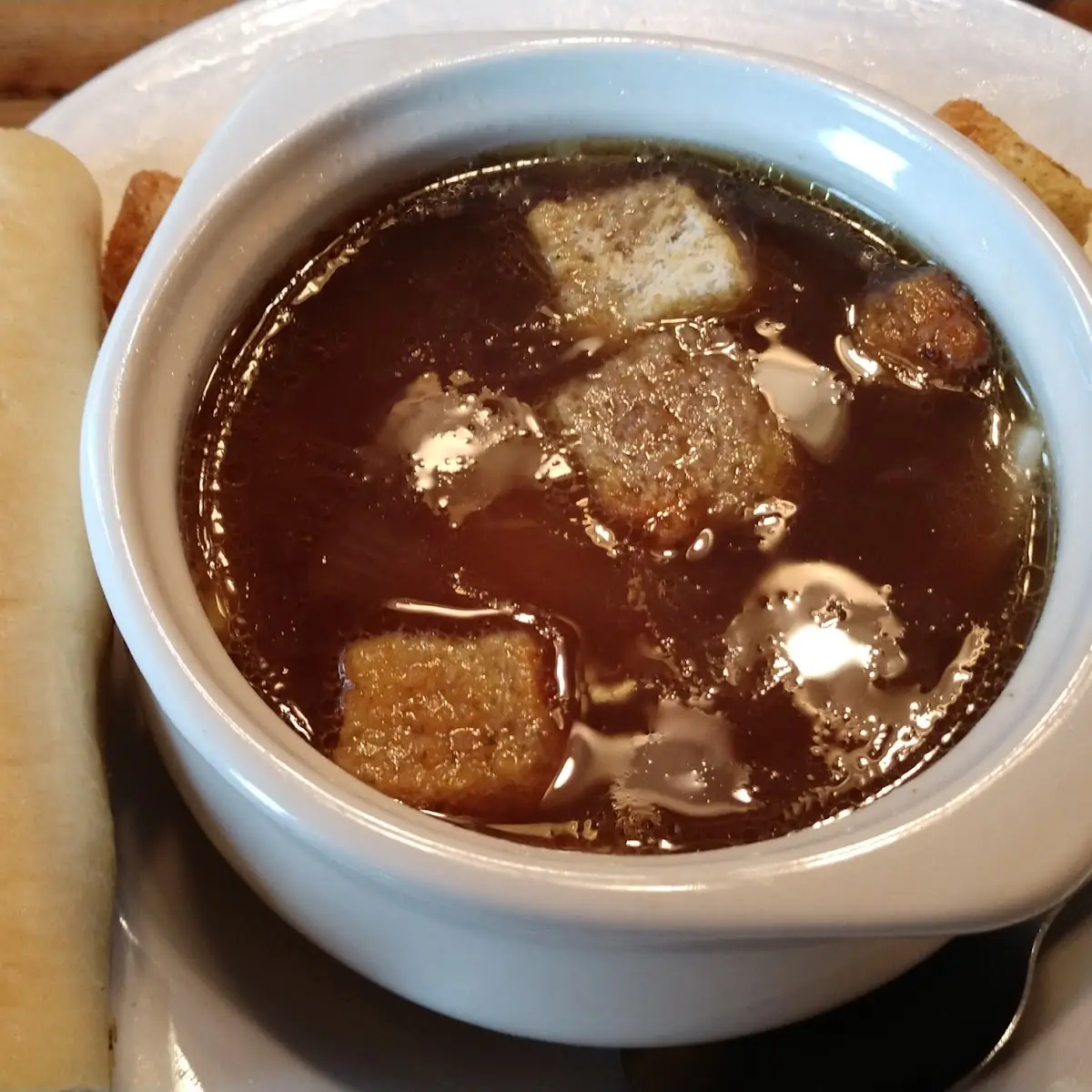 French Onion Soup and Breadstick