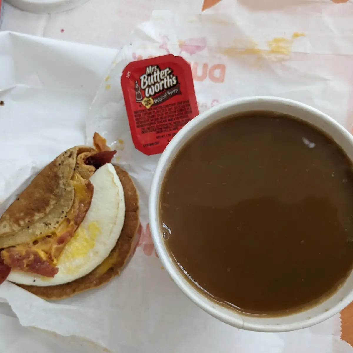 Pancake Bacon Egg Cheese Wrap