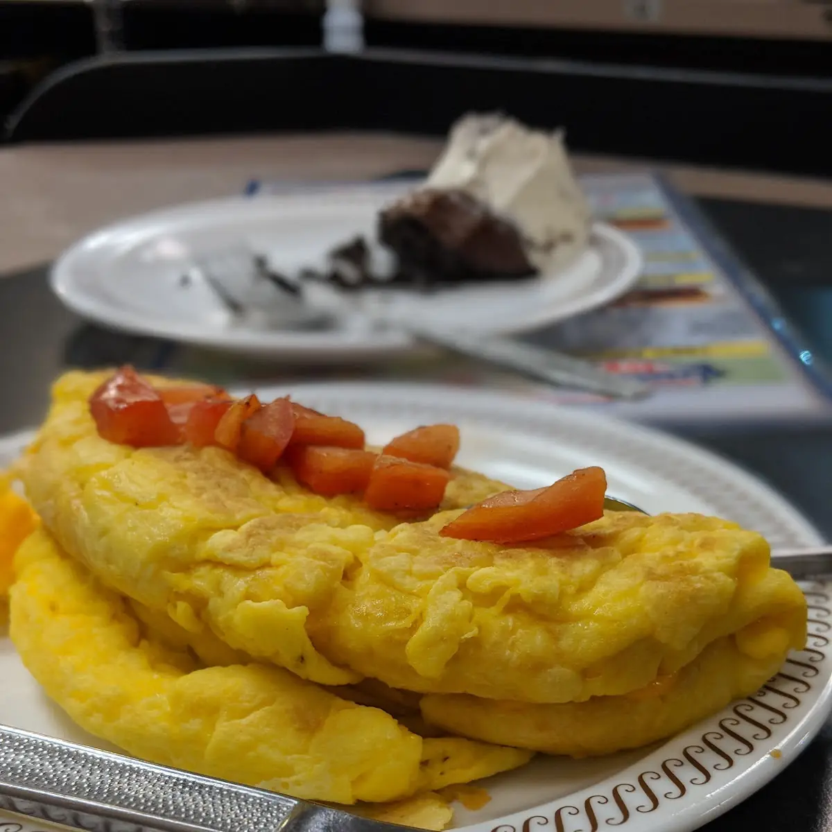Cheese Omelette with Tomatoes