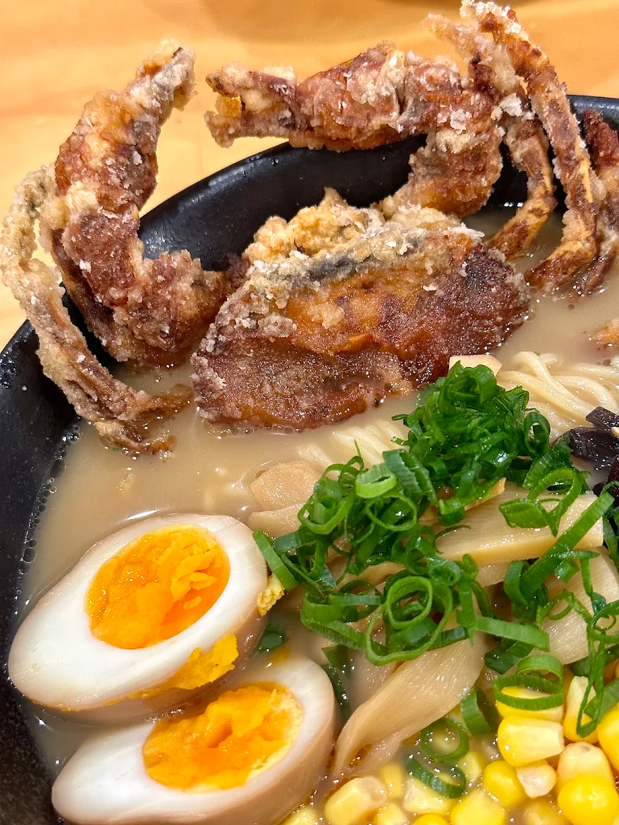 Soft Shell Crab Ramen, Menya Ramen Elizabeth
