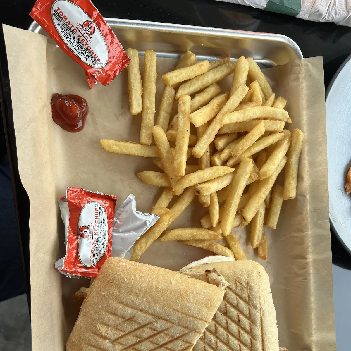 Chicken Caprese Panini with Fries