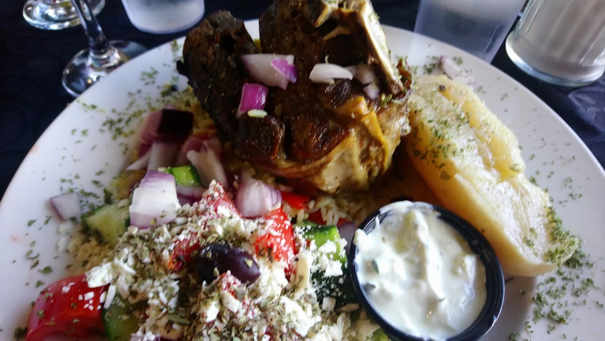 Greek Salad and Rice, Heartland Restaurant