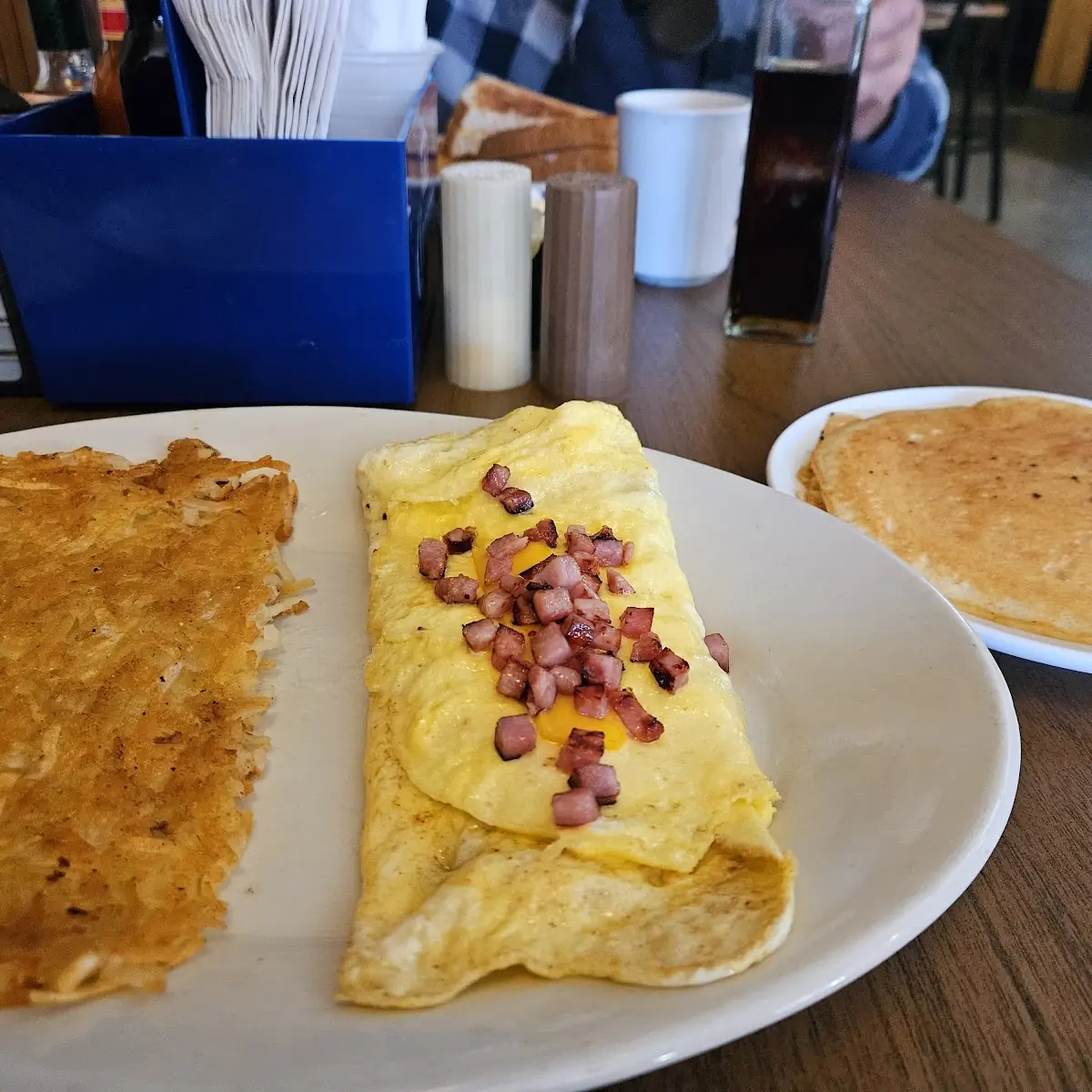 Ham and Cheese Omelet Pancake Hashbrowns