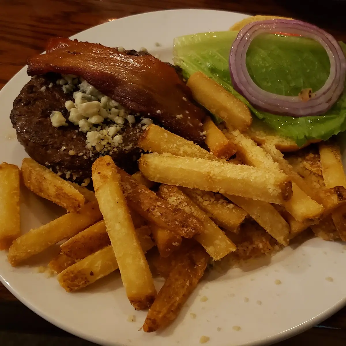 Blu Cheese Burger with Truffle Fries