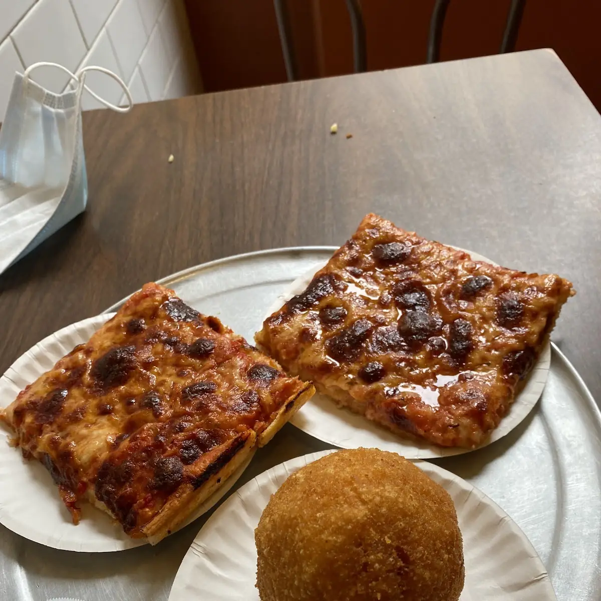 Cheese Pizza and Arancini