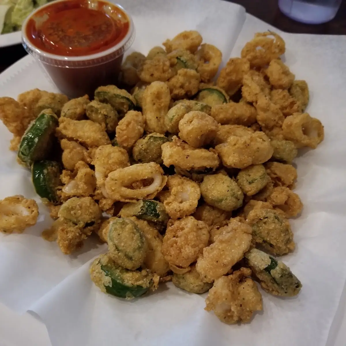 Fried Calamari and Jalapeños