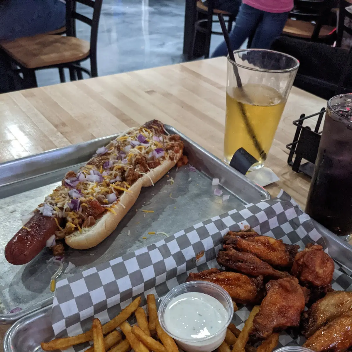 Chicken Wings and a Hot Dog