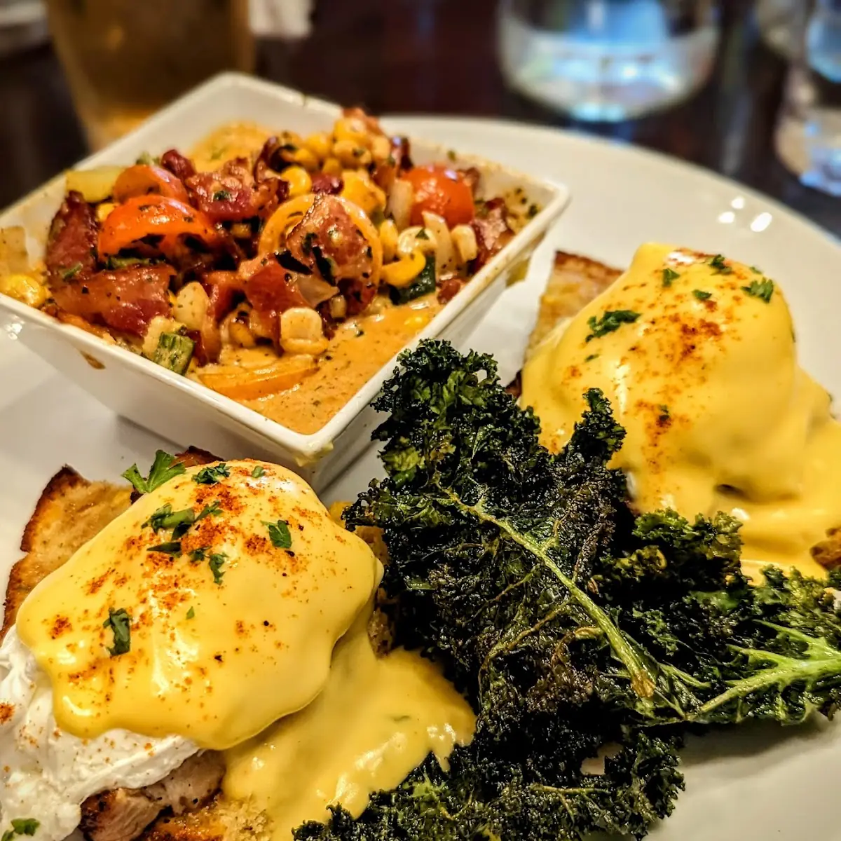 Pork Belly Benny & Succotash