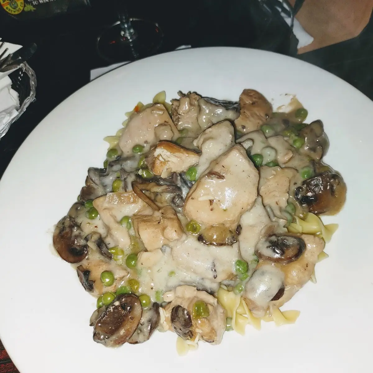 Chicken Scampi over Eggs Noodles