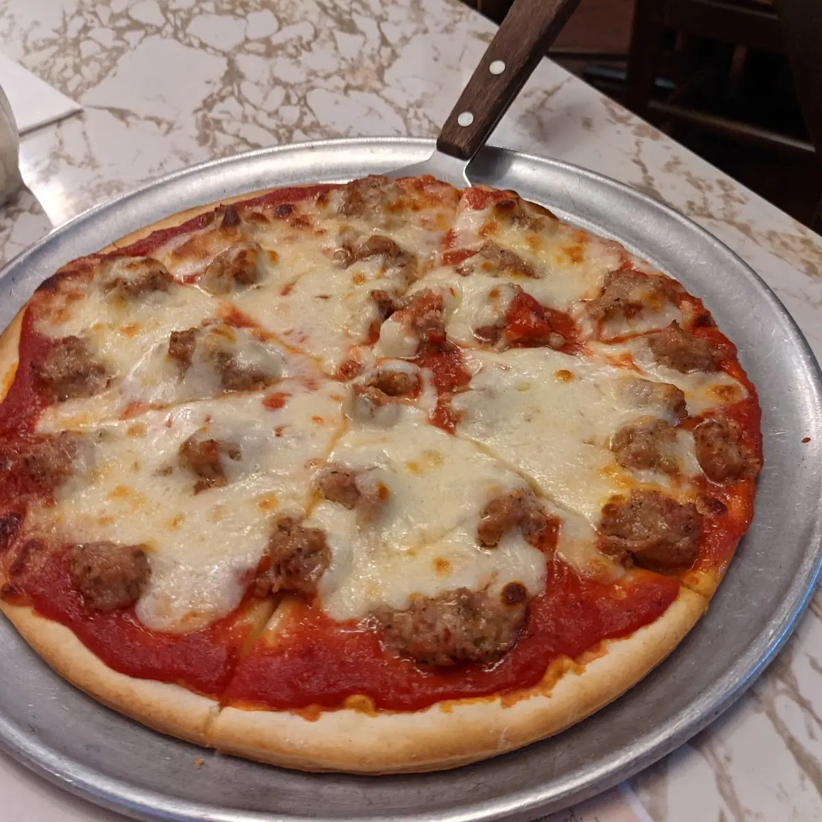 Thin Crust Sausage Pizza