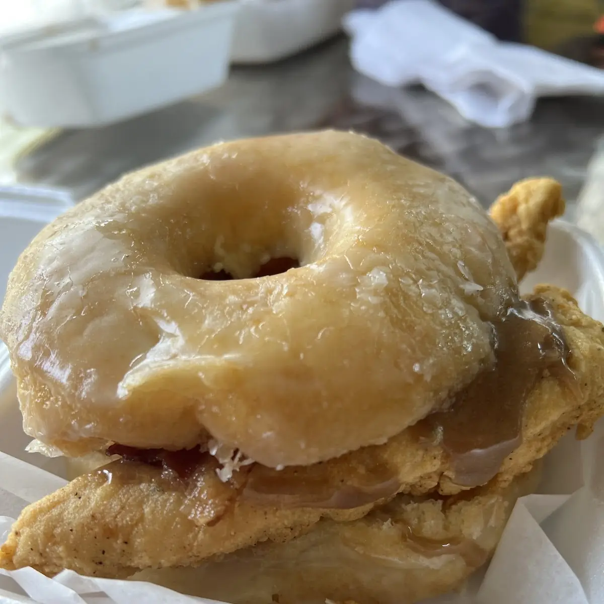 Jays Glazed Donut Sandwhich
