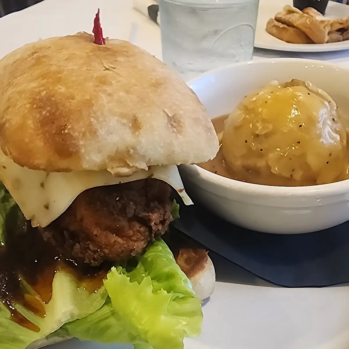 Grafton Hot Chicken Sandwich with Mashed Potatoes