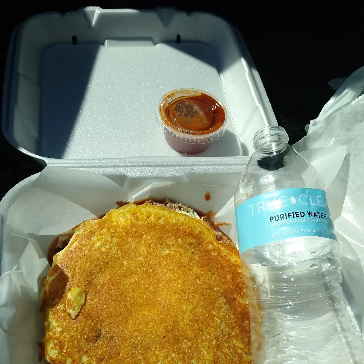 Pulled Pork on Cornbread Pancakes