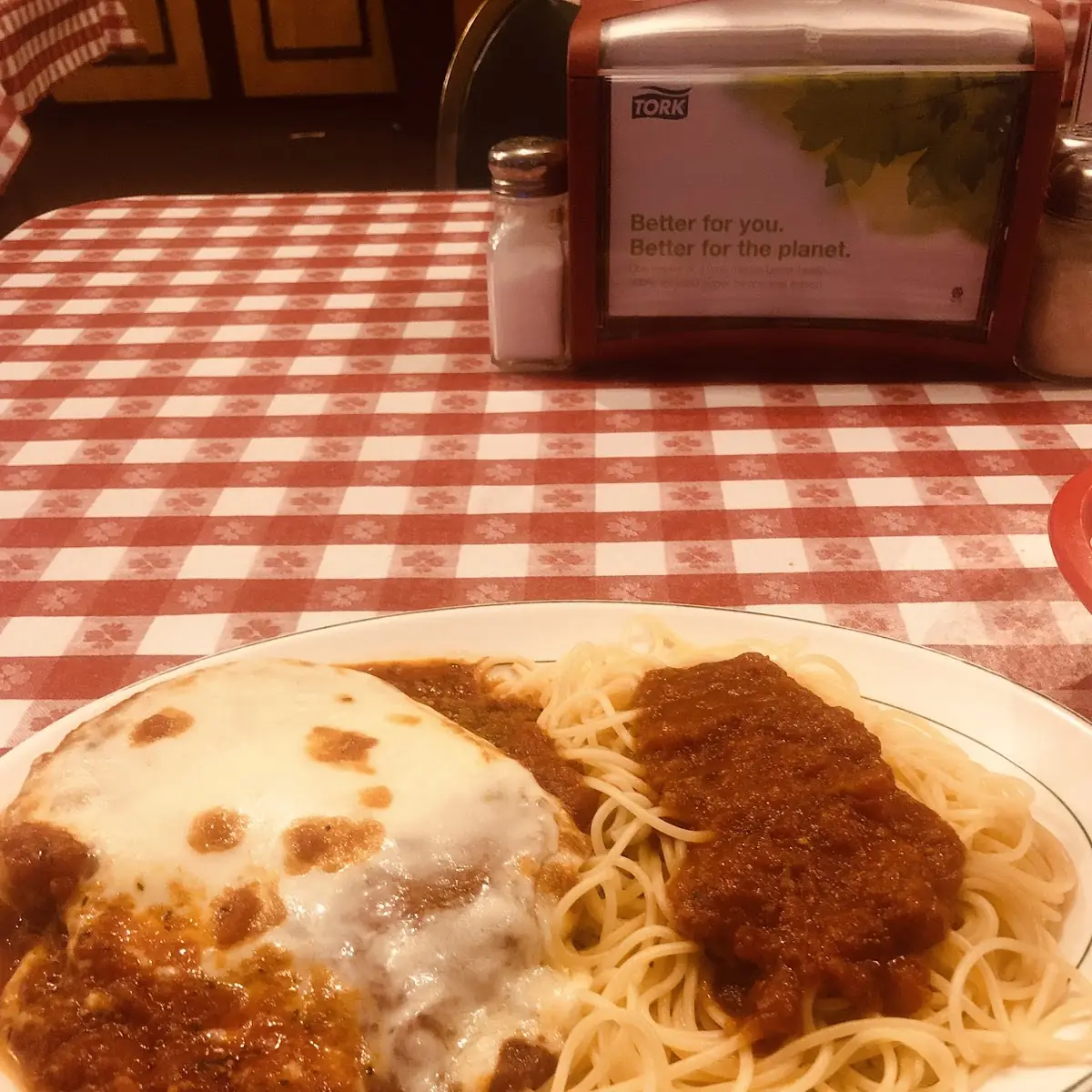 Chicken Parmesan and Spaghetti