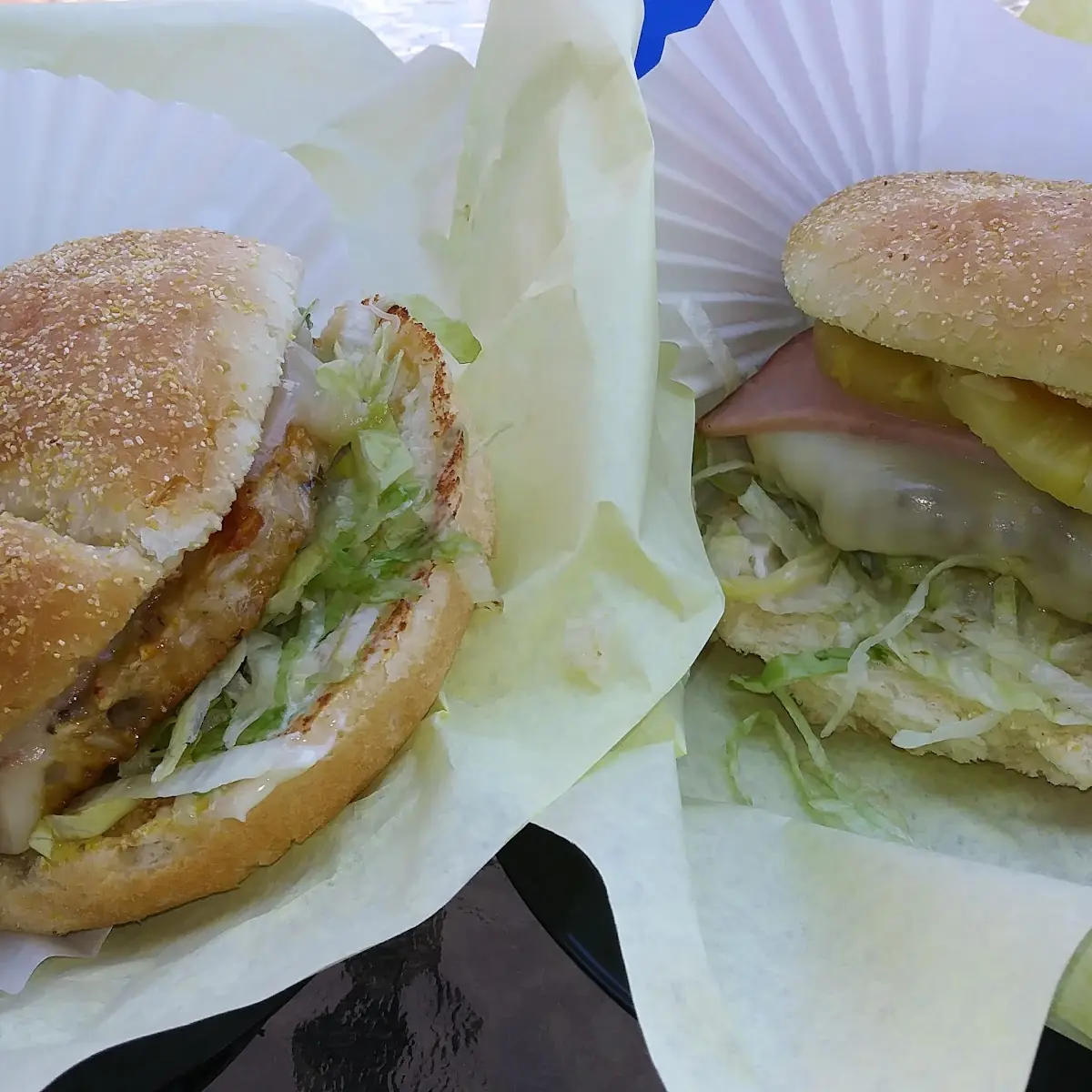 Veggie Burger and Hawaiian Burger