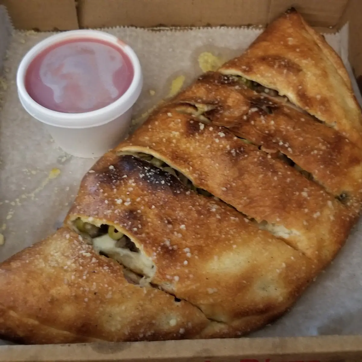 Cheese Sauce and 3 Items Stromboli