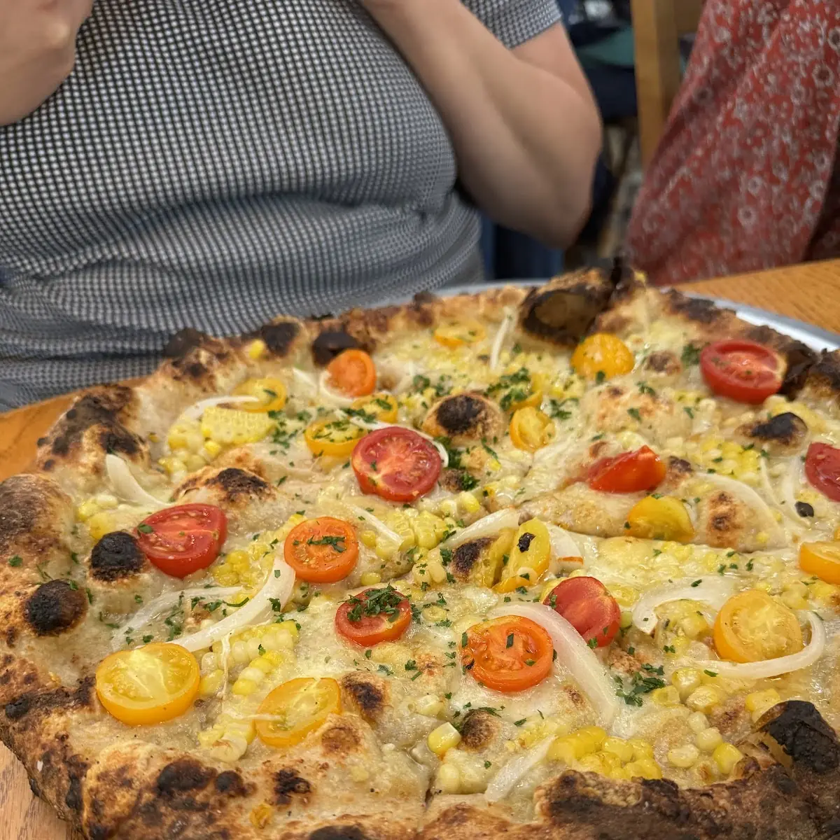 Corn and Cherry Tomato Pizza