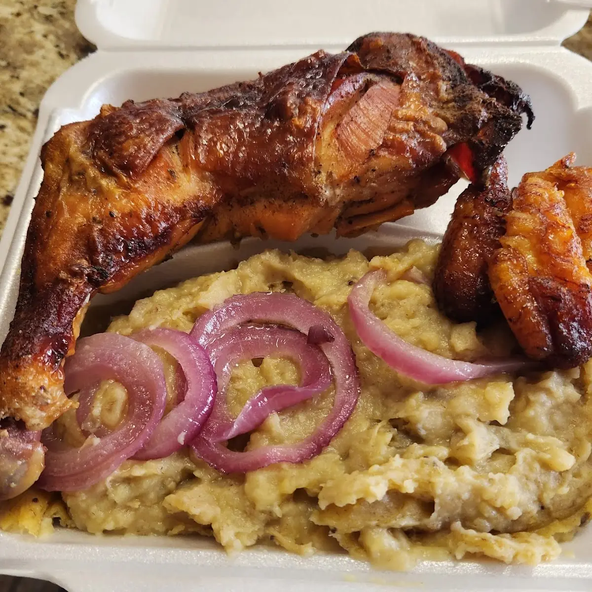 Mangu with Roasted Chicken