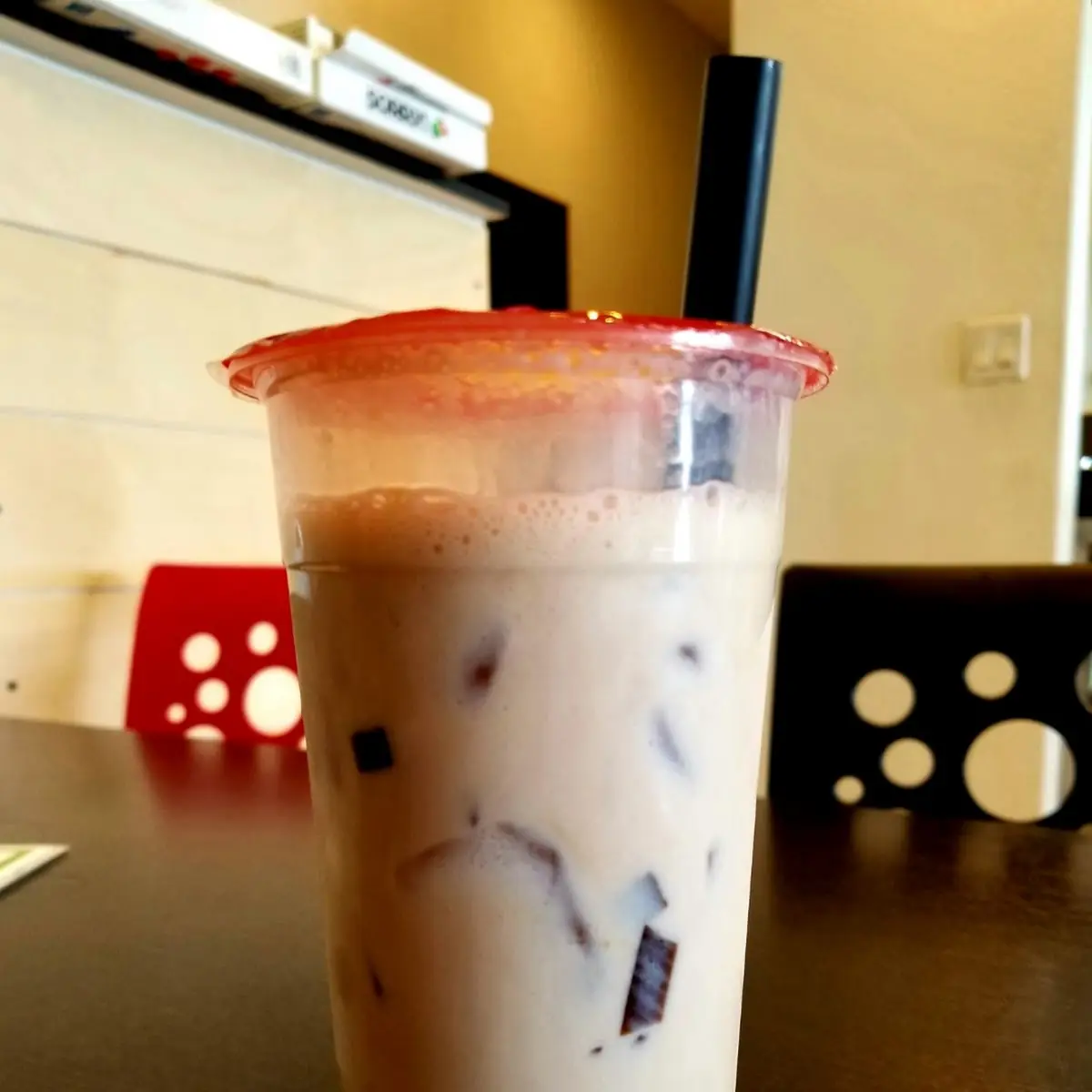 Almond Milk Tea w Grass Jelly