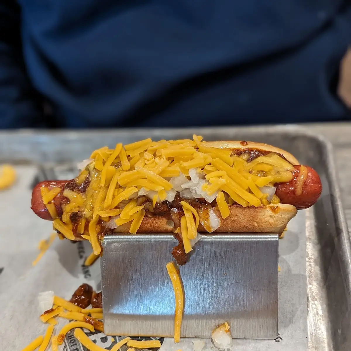 Beef Hot Dog with Chili Cheese Sauce