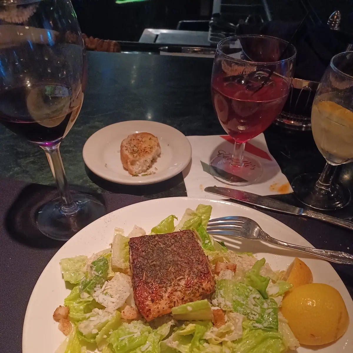 Caesar Salad with Seared Salmon