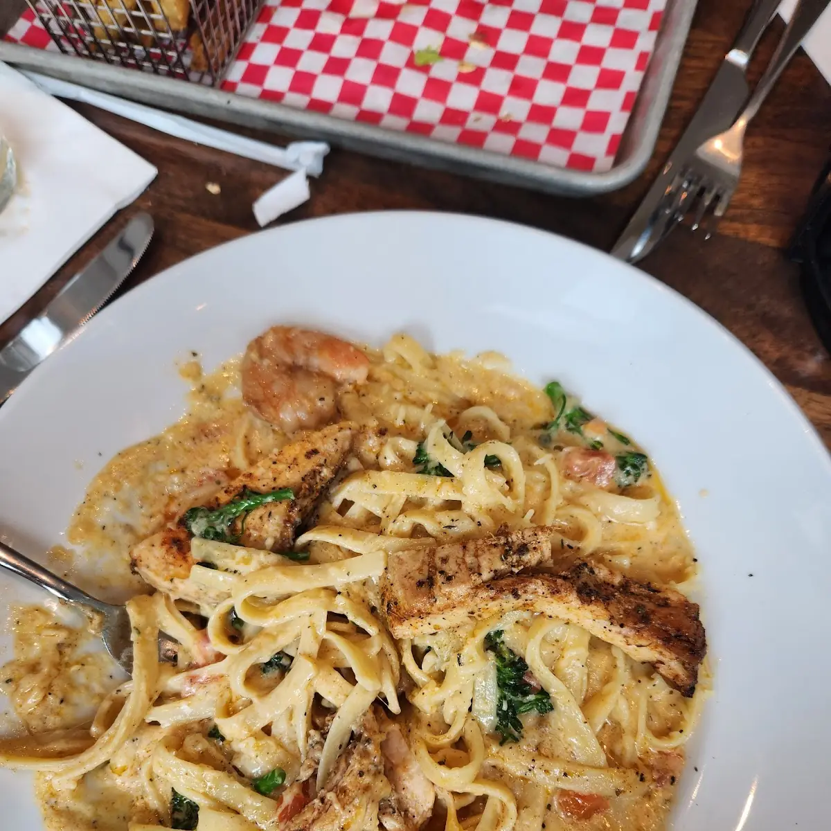 Blackened Chicken & Shrimp Fettuccini