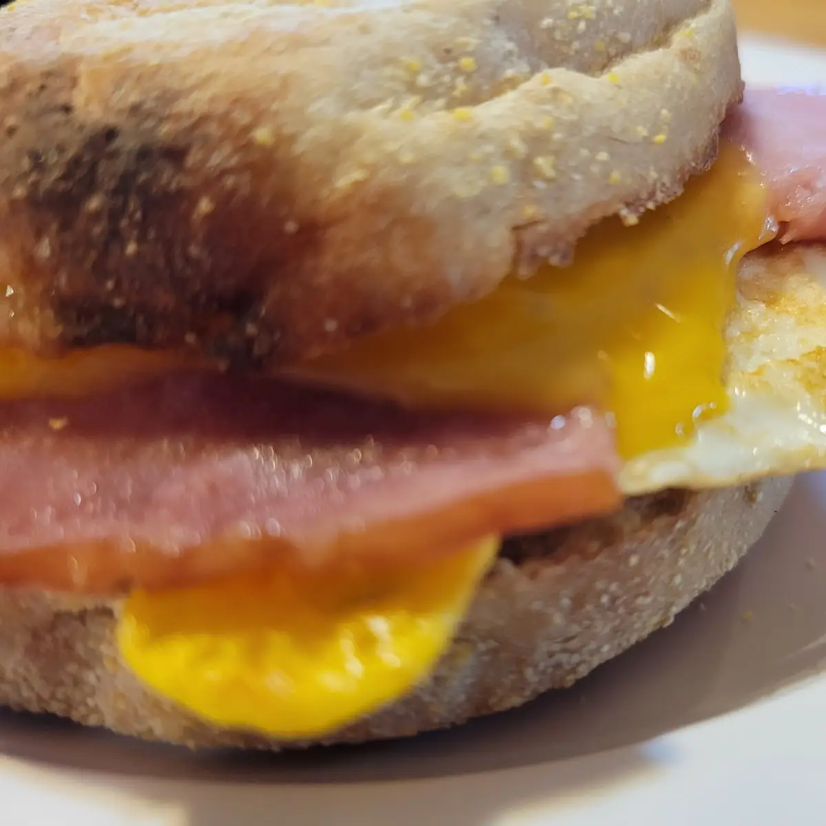 Ham Egg and Cheese on English Muffin