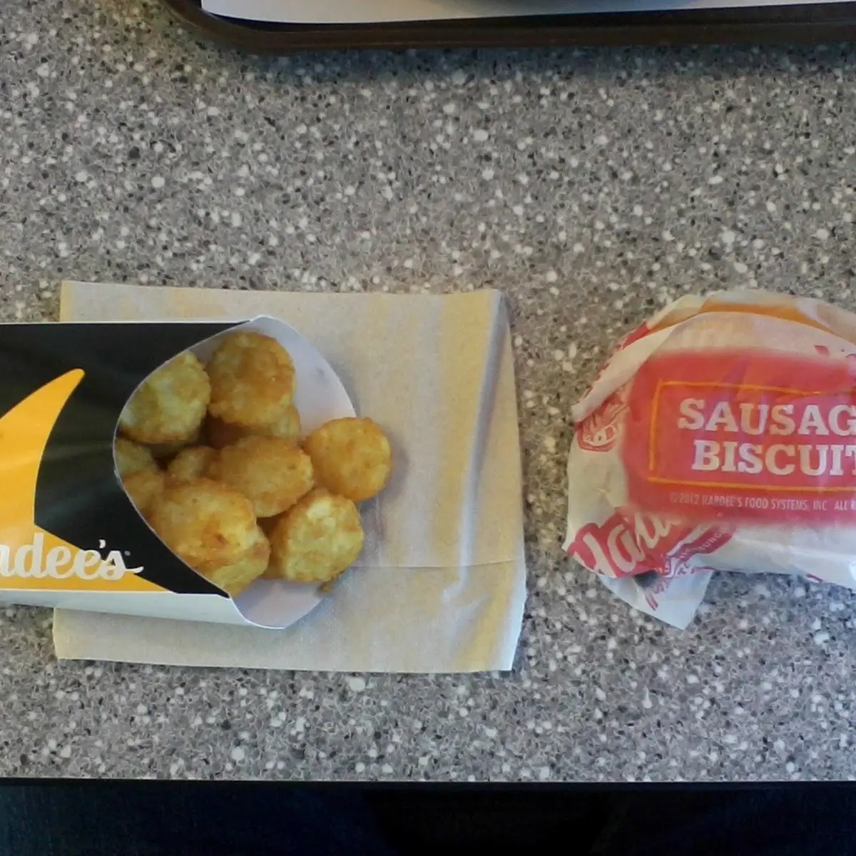 Sausage Biscuit and Hashbrowns