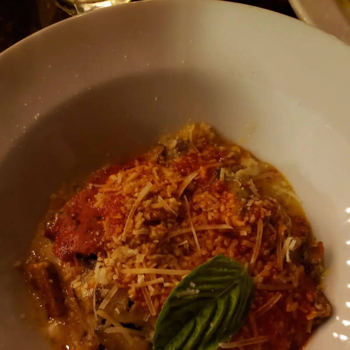 Gnocchi with Shrimp Stracciata Cheese and Eggplant in a Corborini Sauce