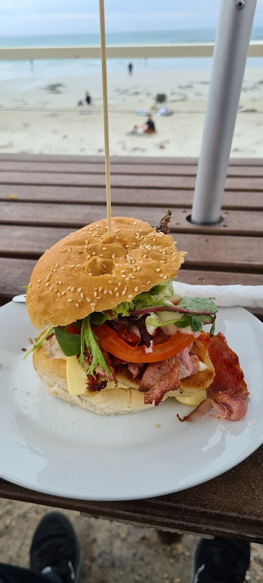 Chicken Schnitzel Burger, Bridgewater Bay Cafe