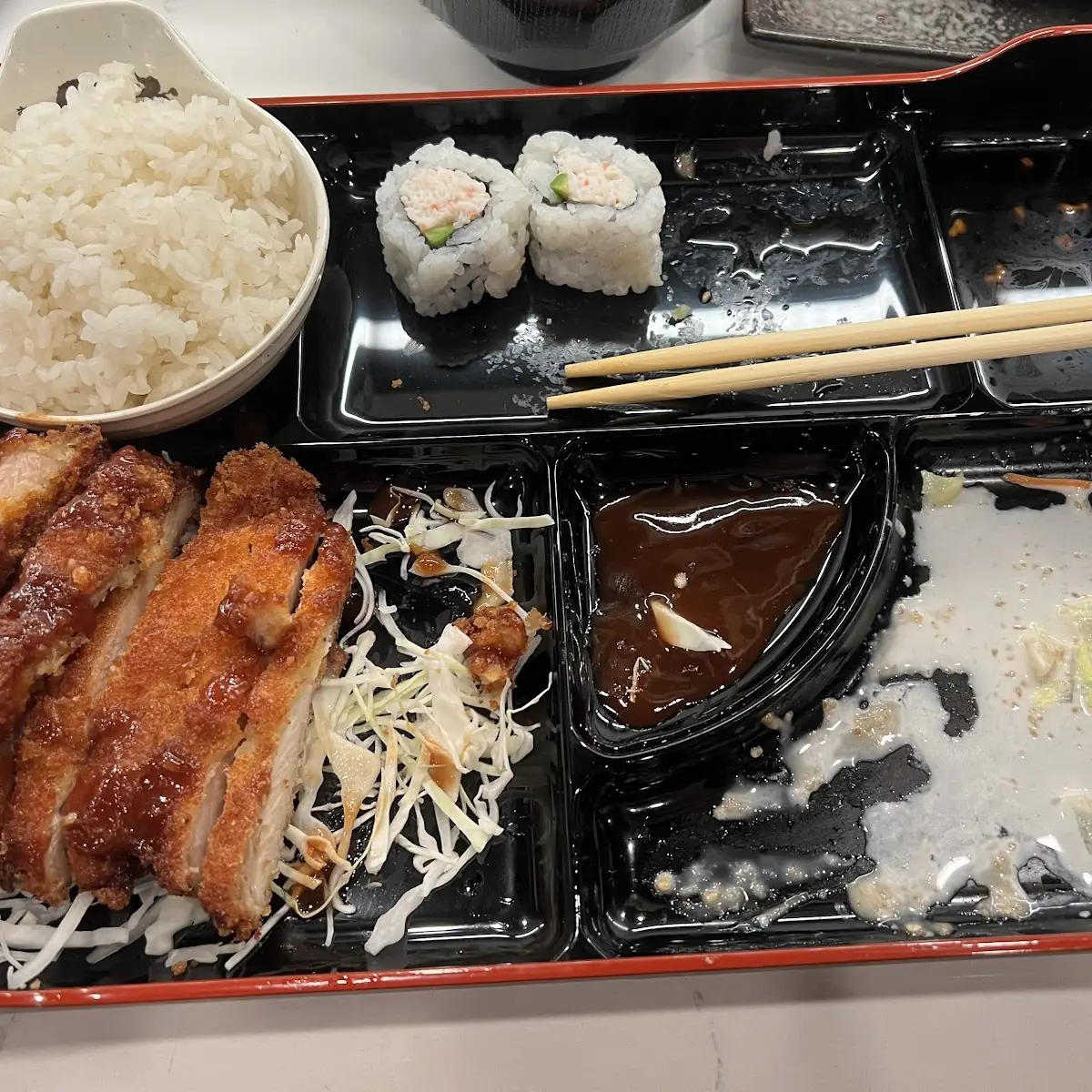 Katsu Bento with California Roll