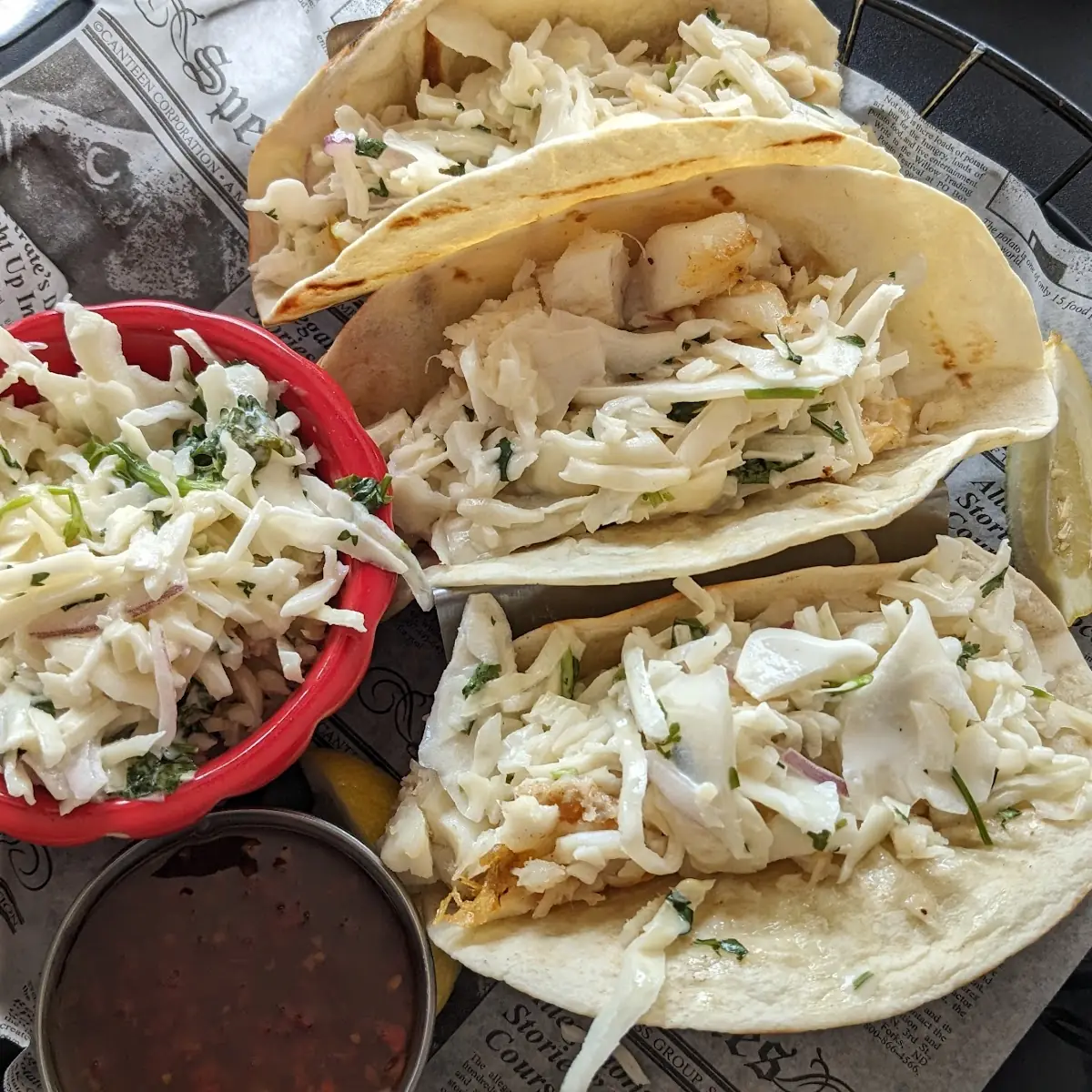 Fish Tacos with Coleslaw