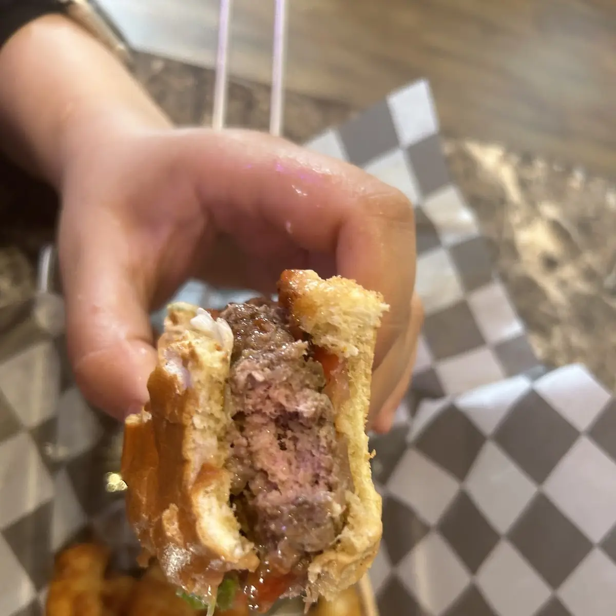 Under Cooked Burger