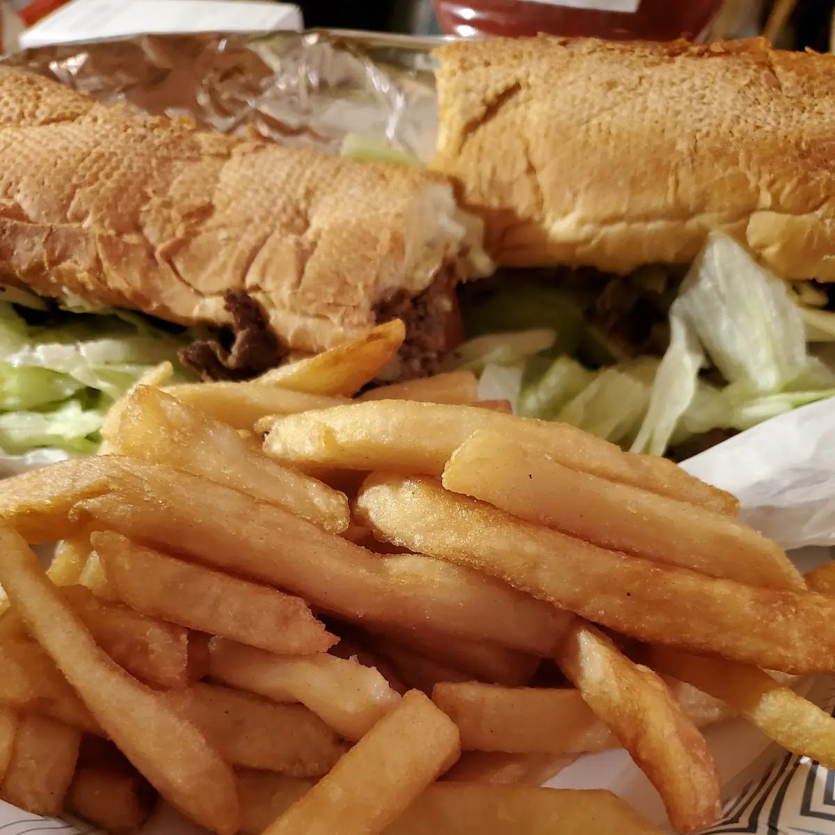 Steak & Cheese Sub Plus Fries