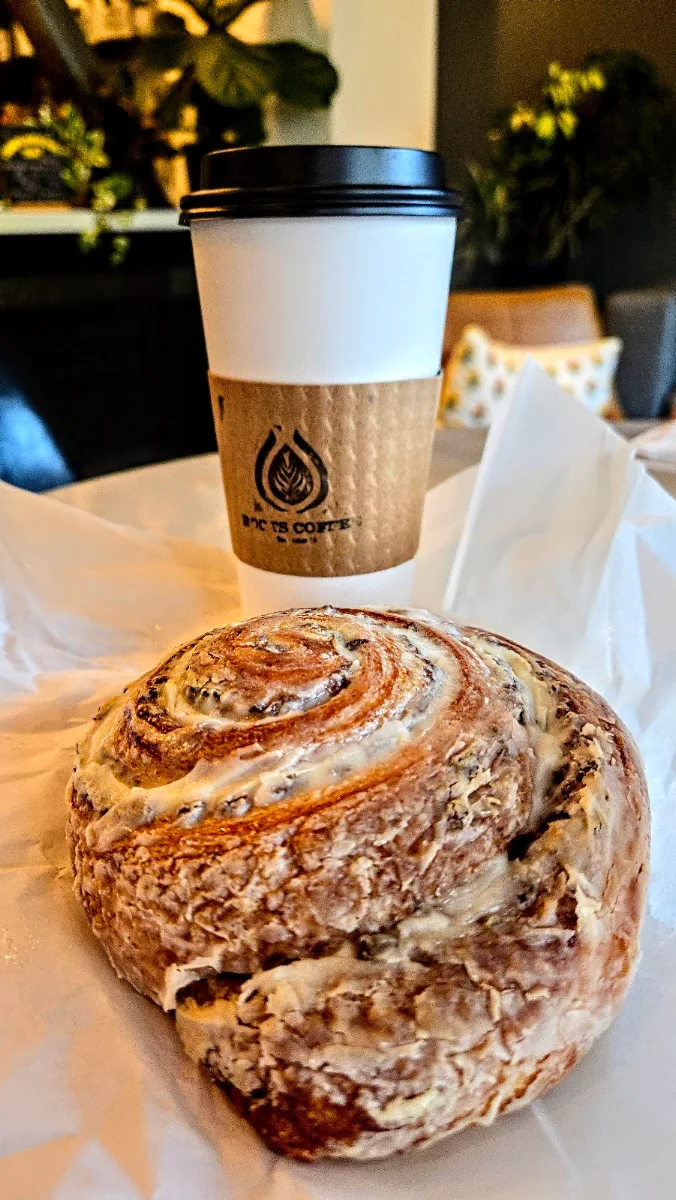 Coffee and Cinnamon Roll