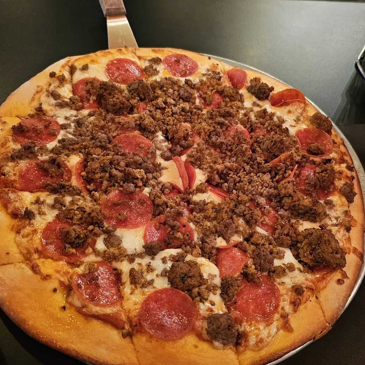 Three Meat Pizza