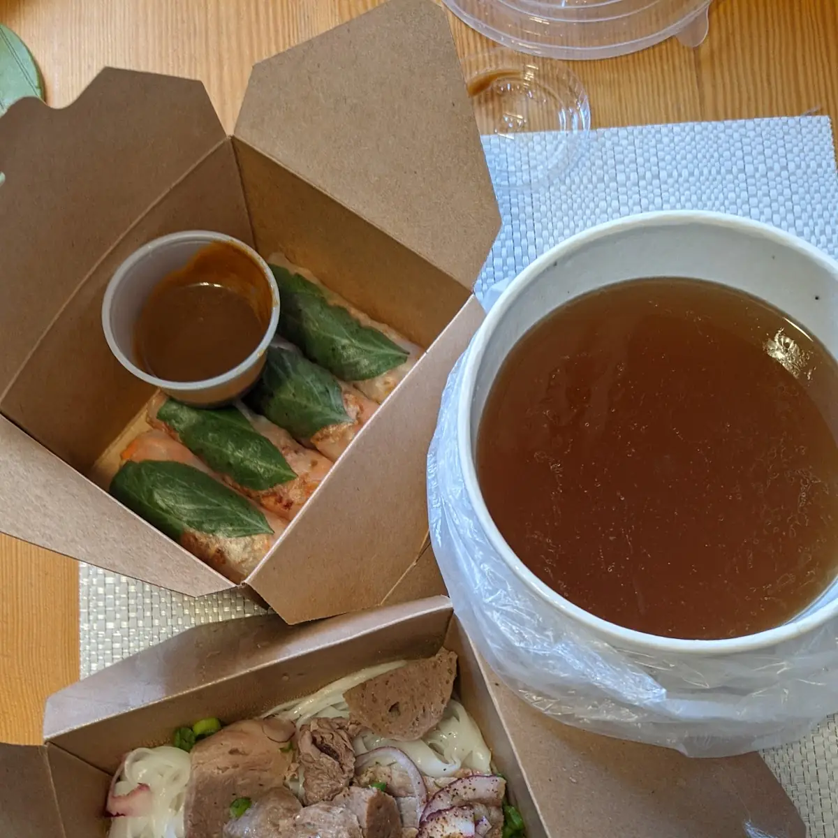 Pho Bo Saigon and Jicama Fresh Rolls