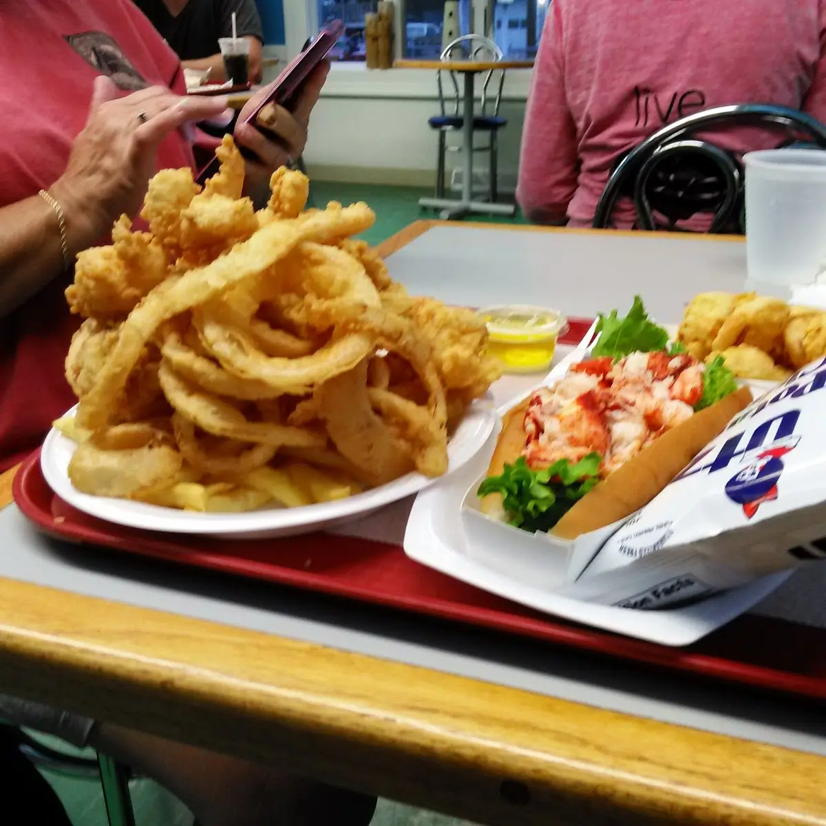 Fried Shrimp Platter Lobster Roll and Fried Scallops
