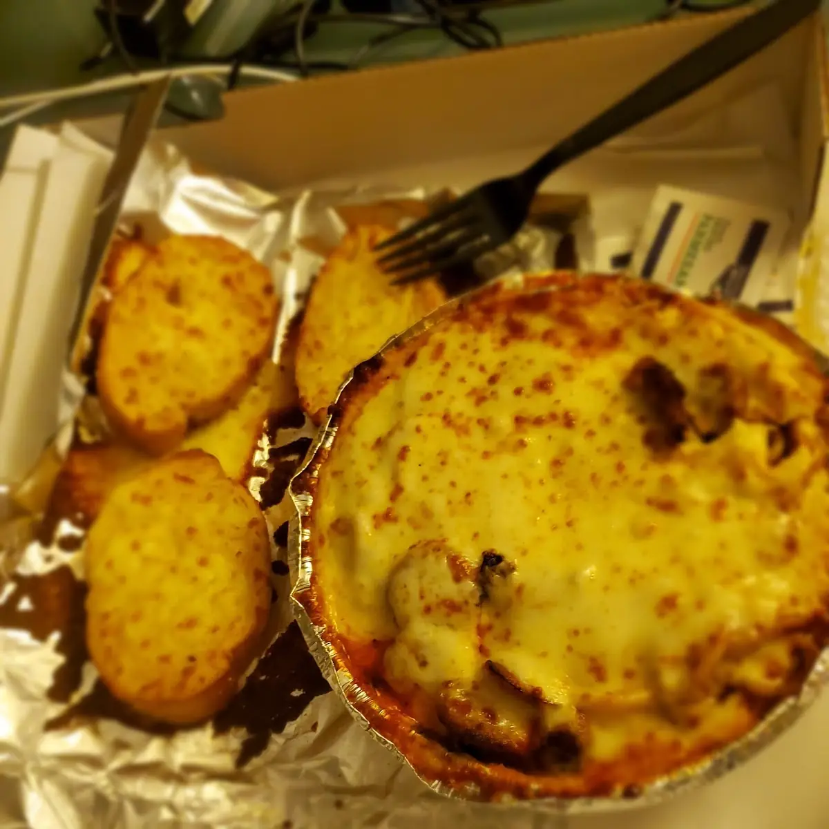 Baked Pasta with Garlic Bread