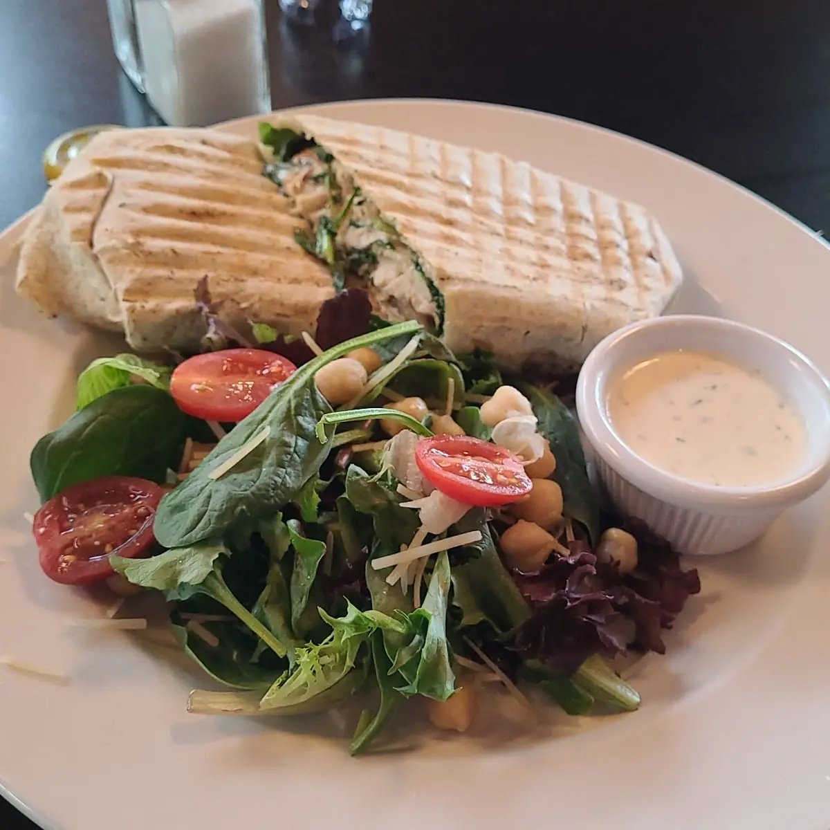 Chicken Arugula Wrap with House Salad