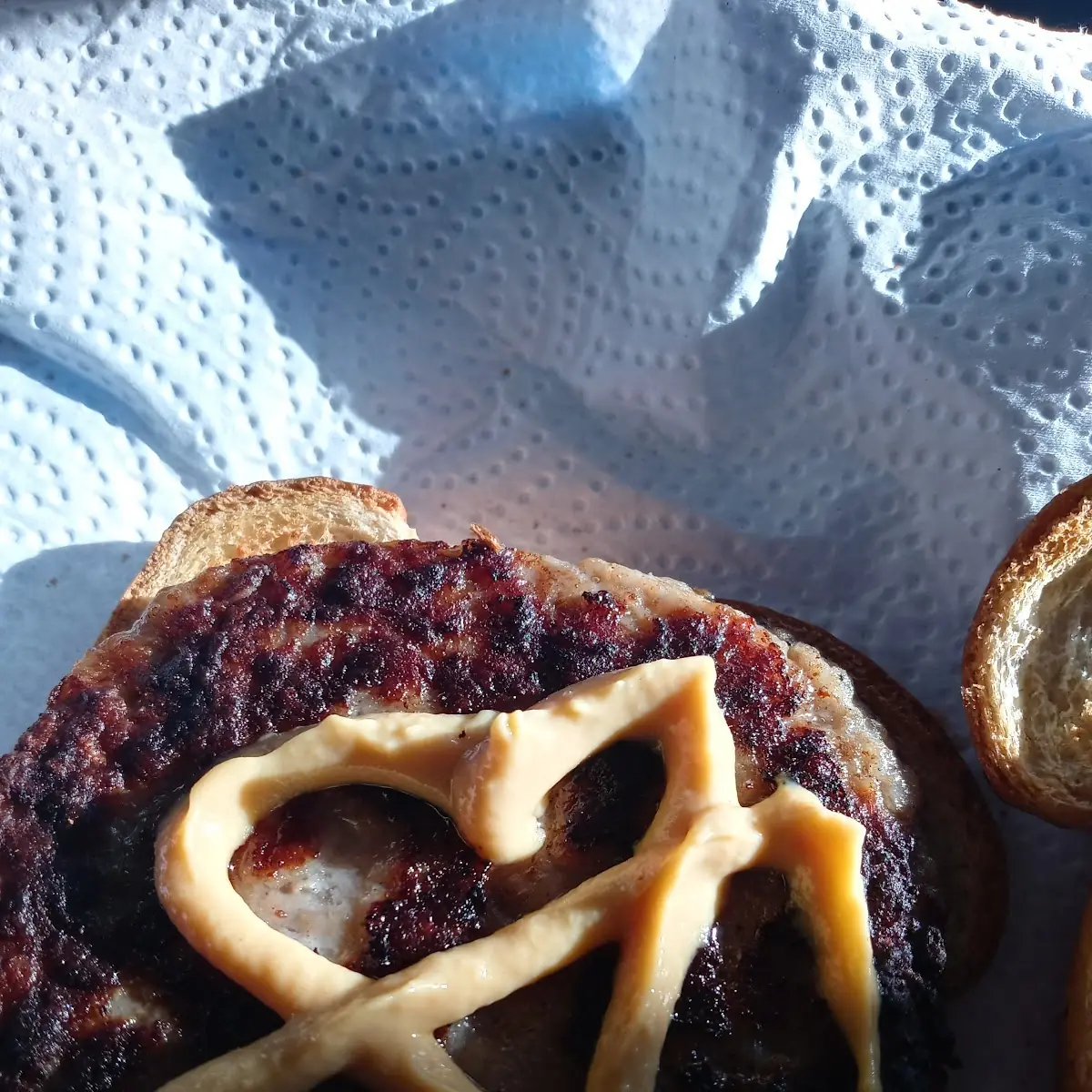 Sauce on Toast Bread with Honey Mustard