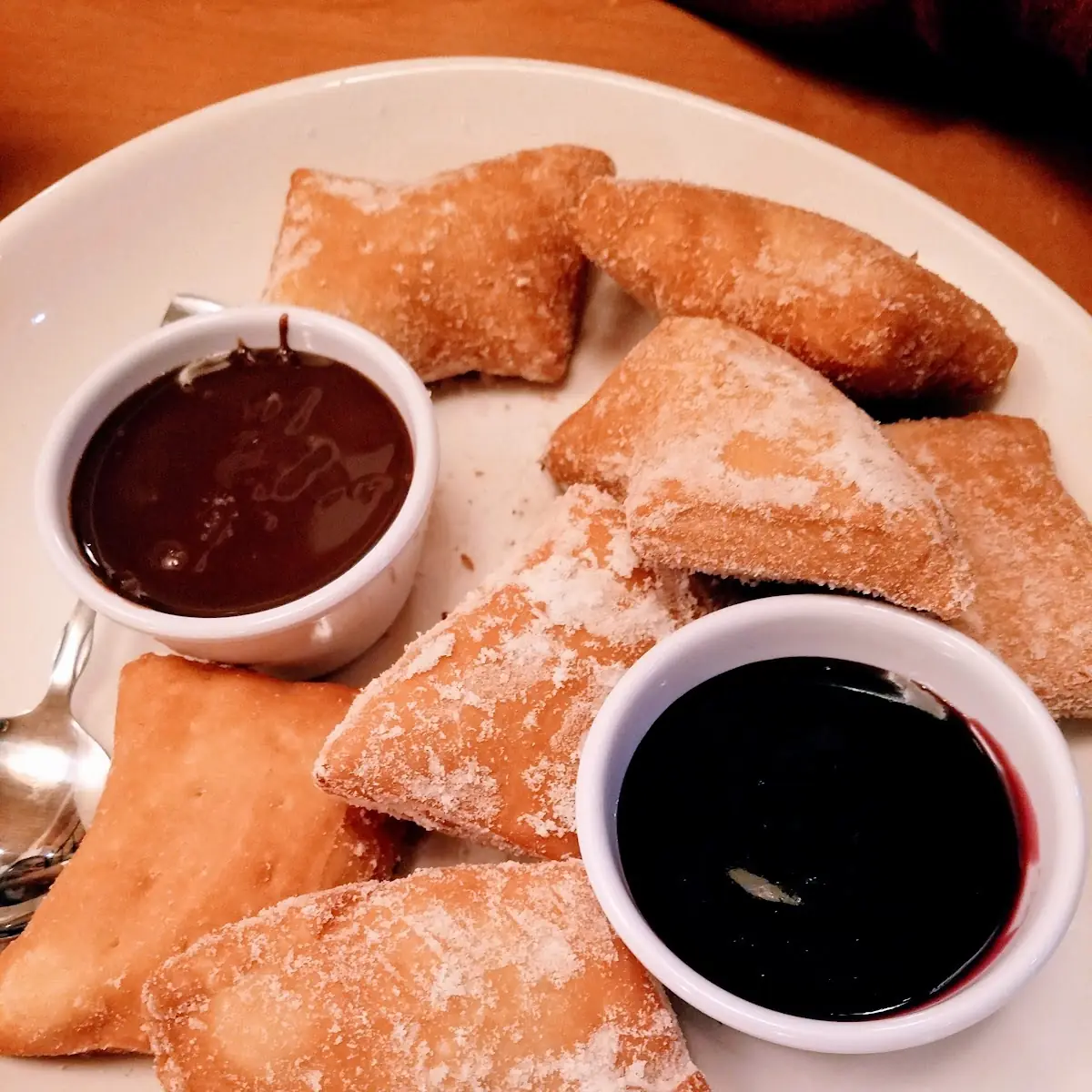 Zeppoli with Chocolate and Raspberry Dipping Sauce