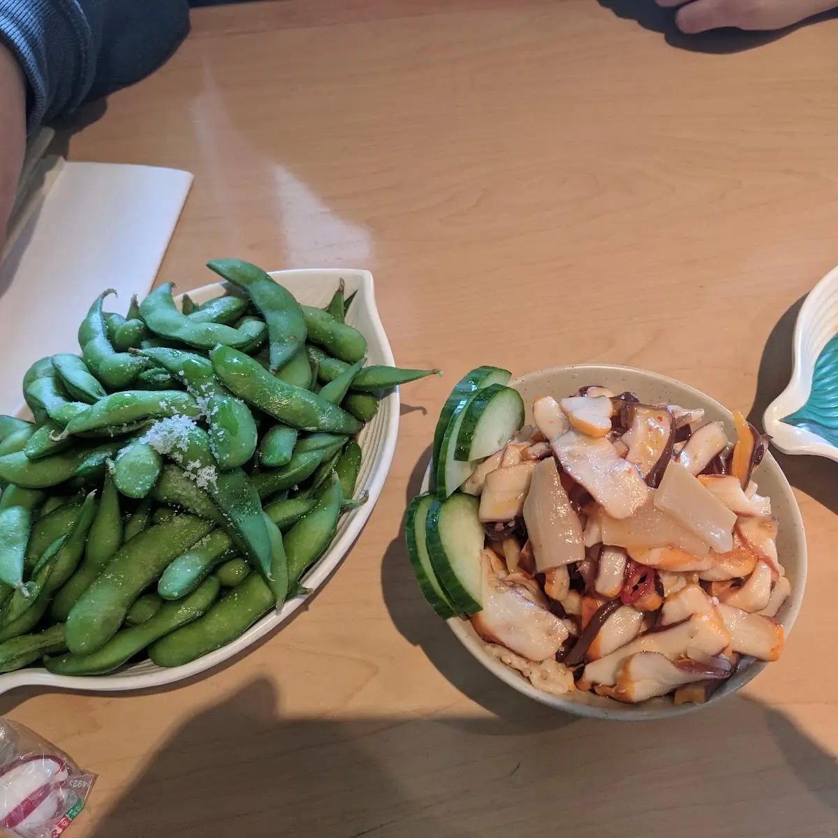 Octopus Salad and Edamame