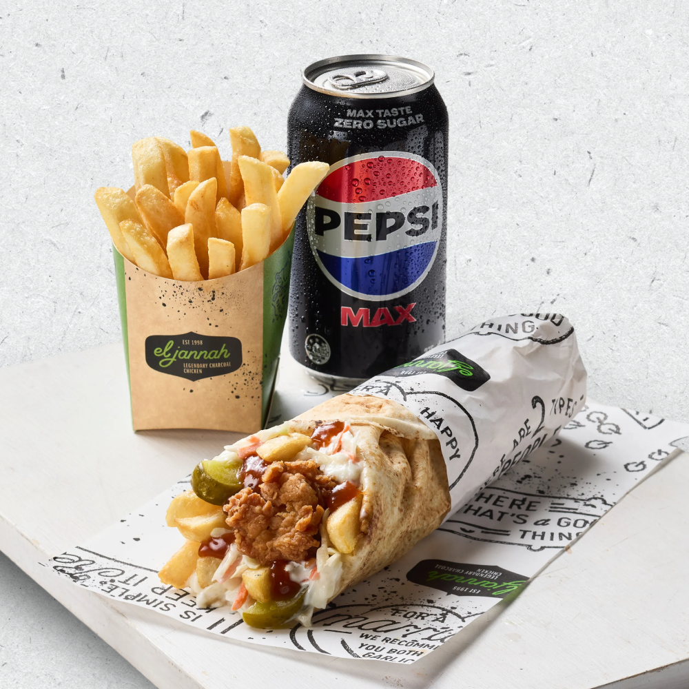Chicken Skewer Roll Tawouk, El Jannah Chicken Box Hill