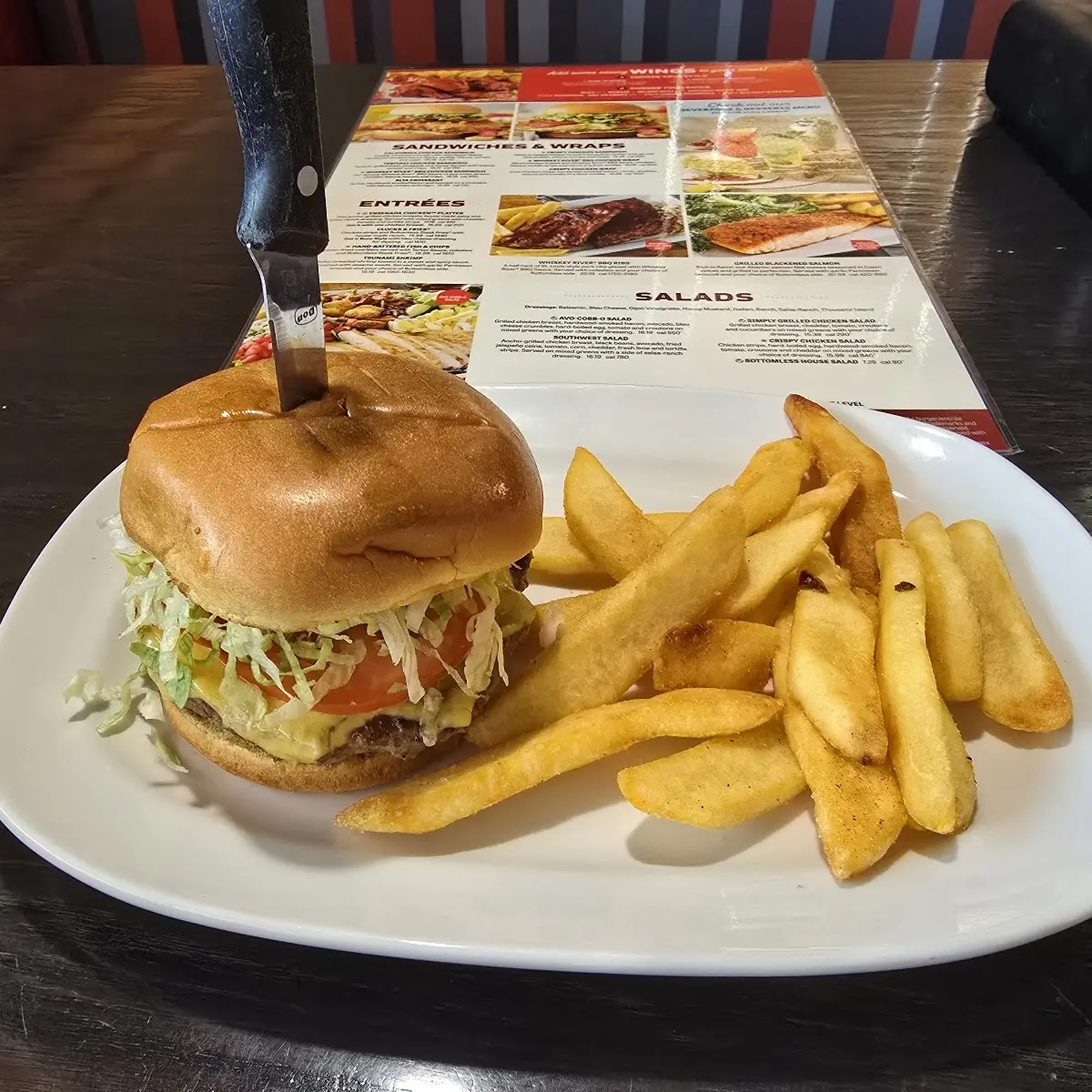 Cheese Burger and Fries