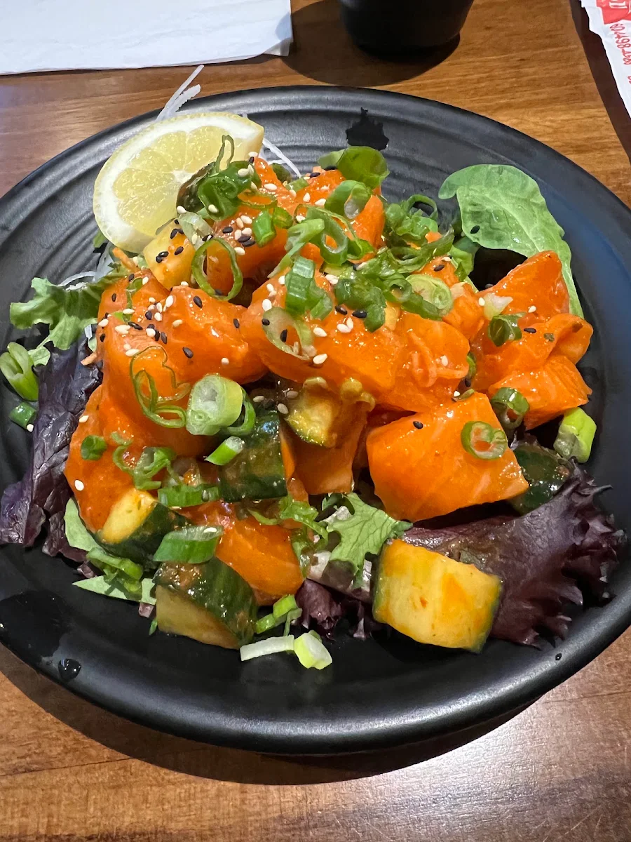 Spicy Salmon Sashimi Half, Sushi & Roll