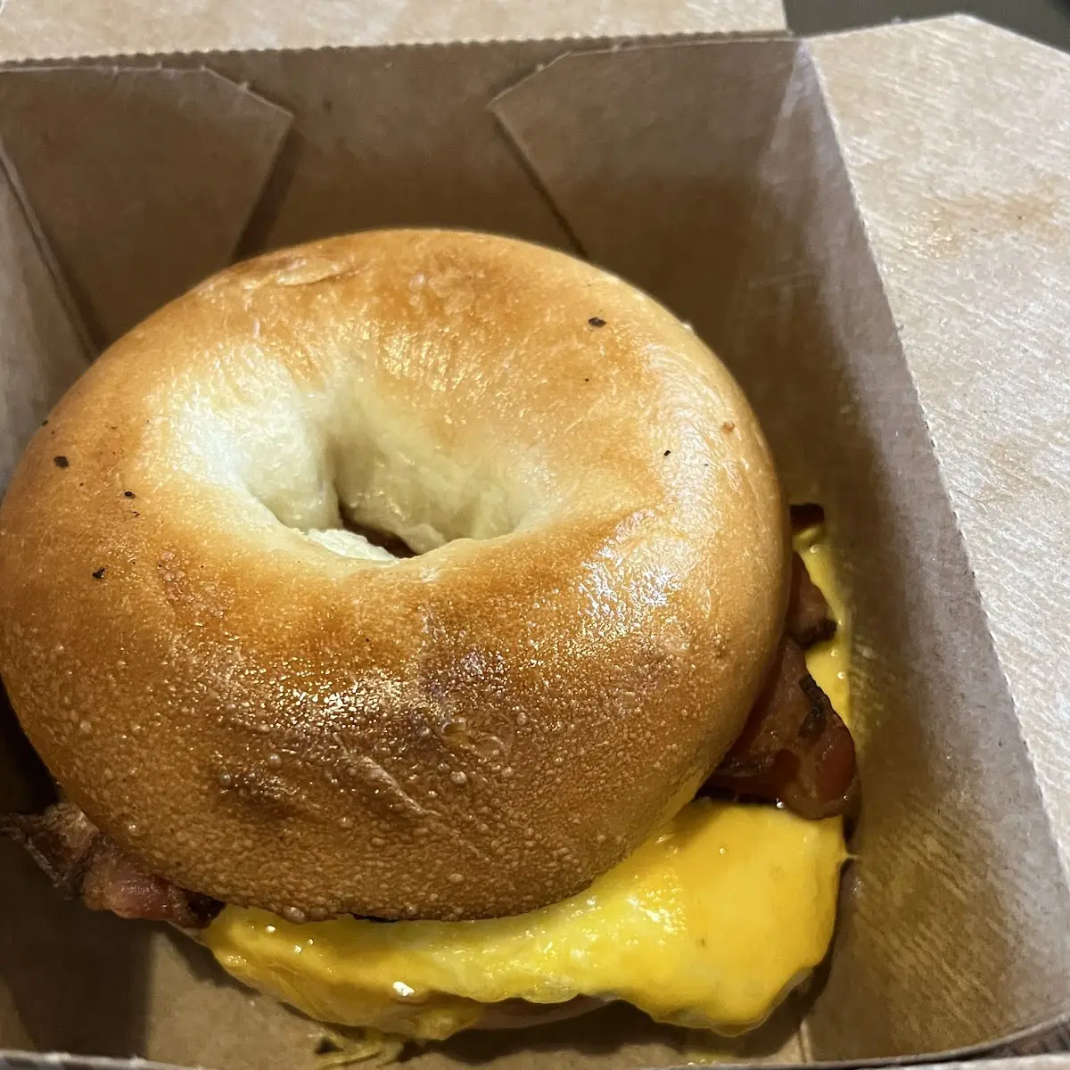 Spicy Sausage, Egg and Gouda Everything Bagel