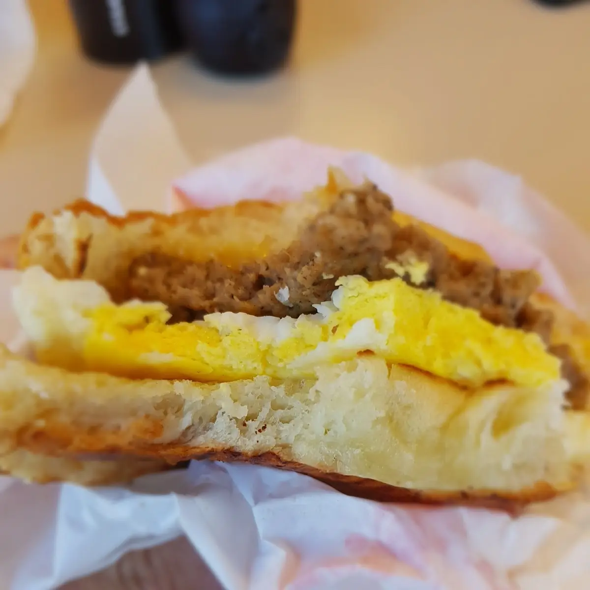 Sausage Egg & Cheese on a Croissant