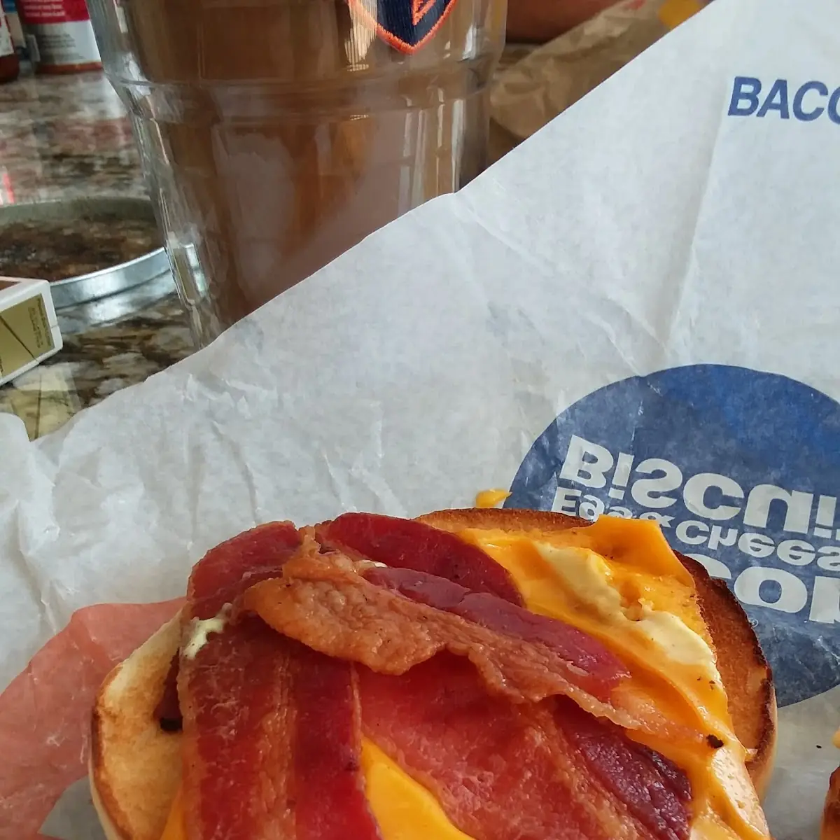 Bacon Egg Cheese Bagel Sandwich