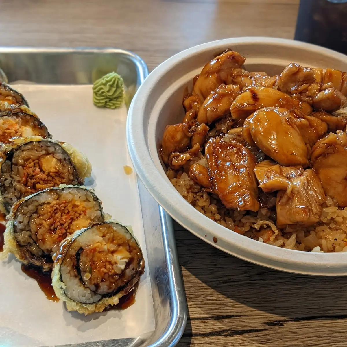 Crazy Roll and Chicken Teriyaki Bowl